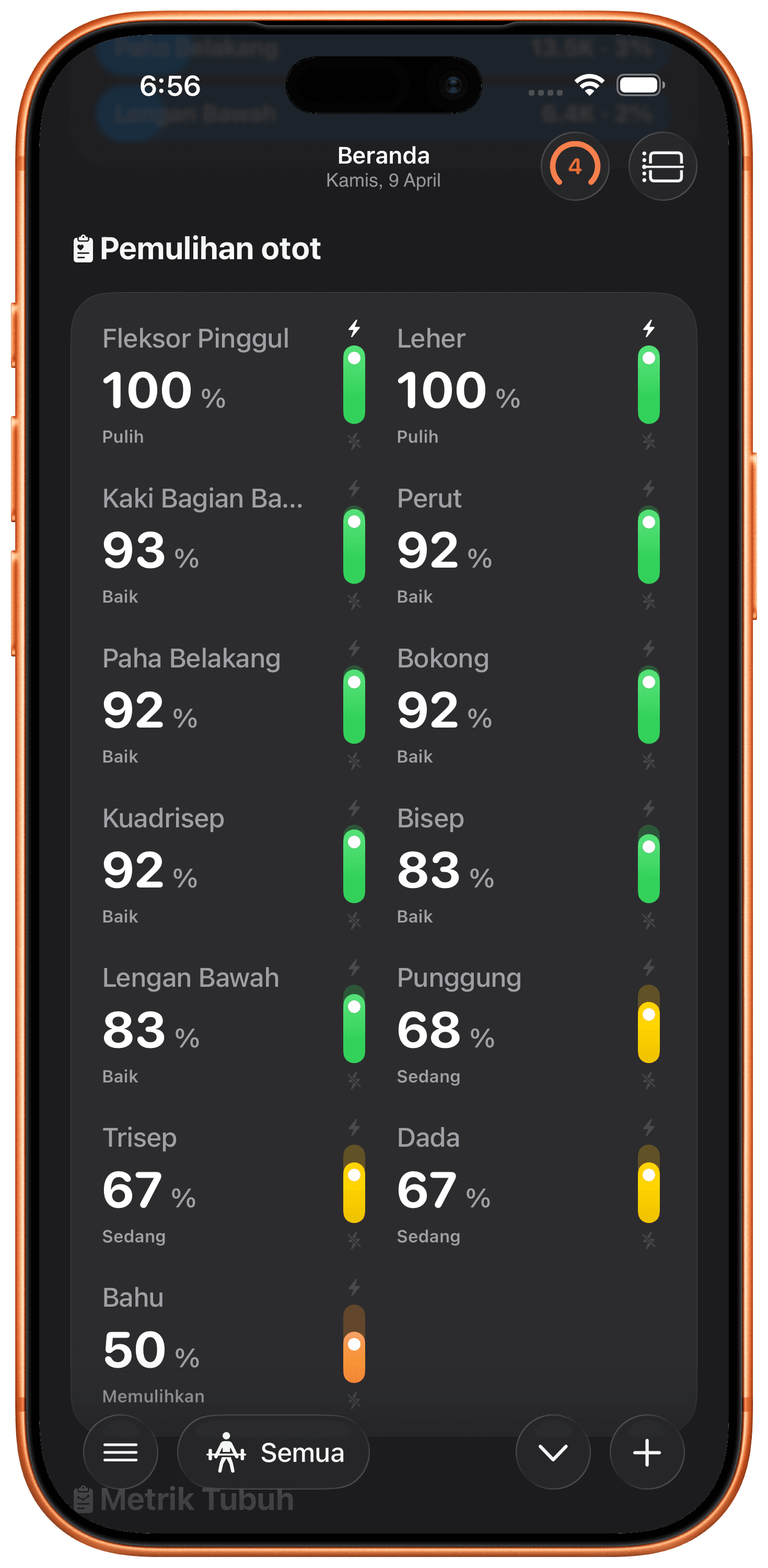 Pemulihan Otot Real-Time.