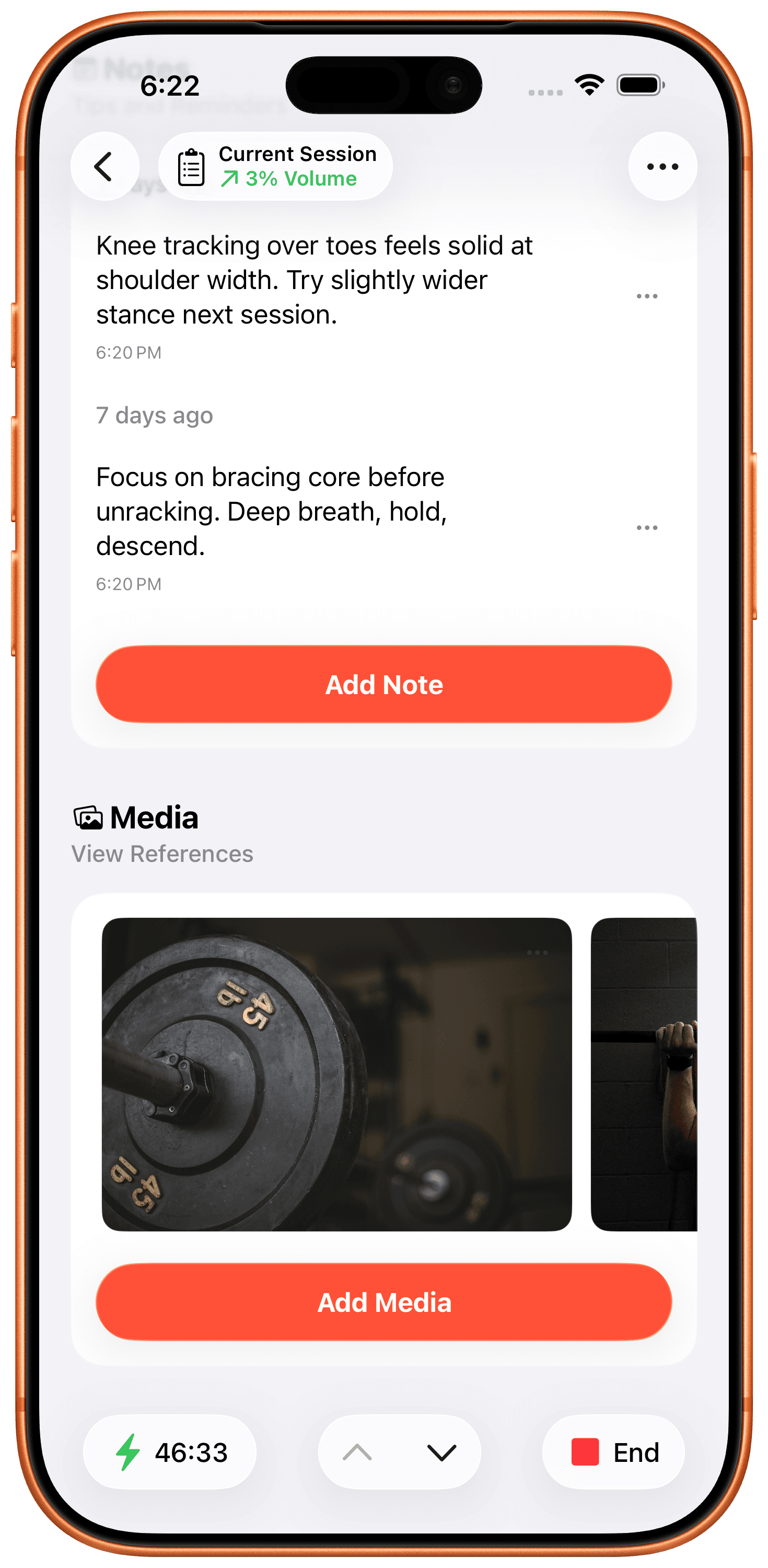 Add Notes & Photos to Any Exercise.